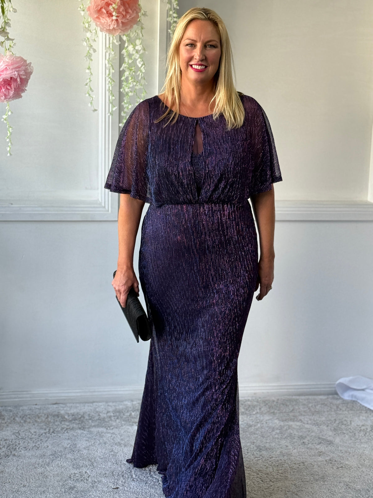 Reagan Purple Shimmer Evening Gown