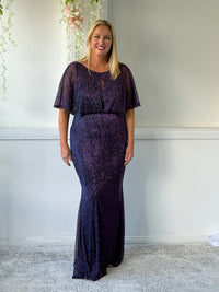 Reagan Purple Shimmer Evening Gown