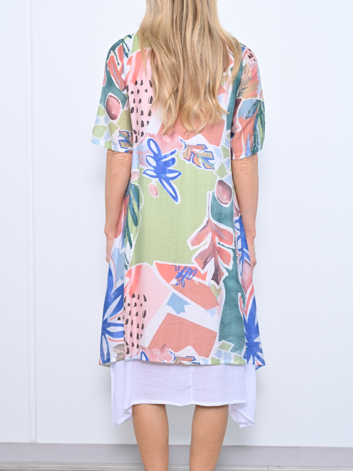 Verona Mint Abstract Layering Dress