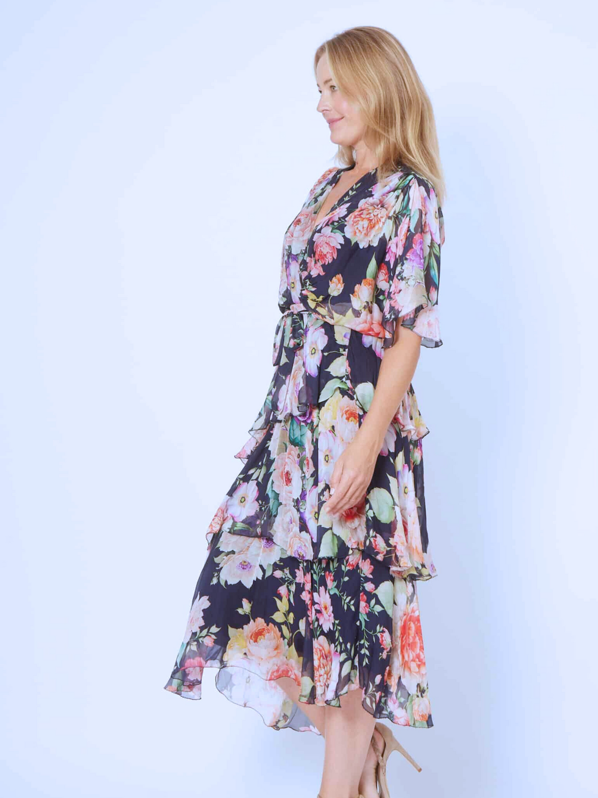 Clara Rose Garden Silk Dress