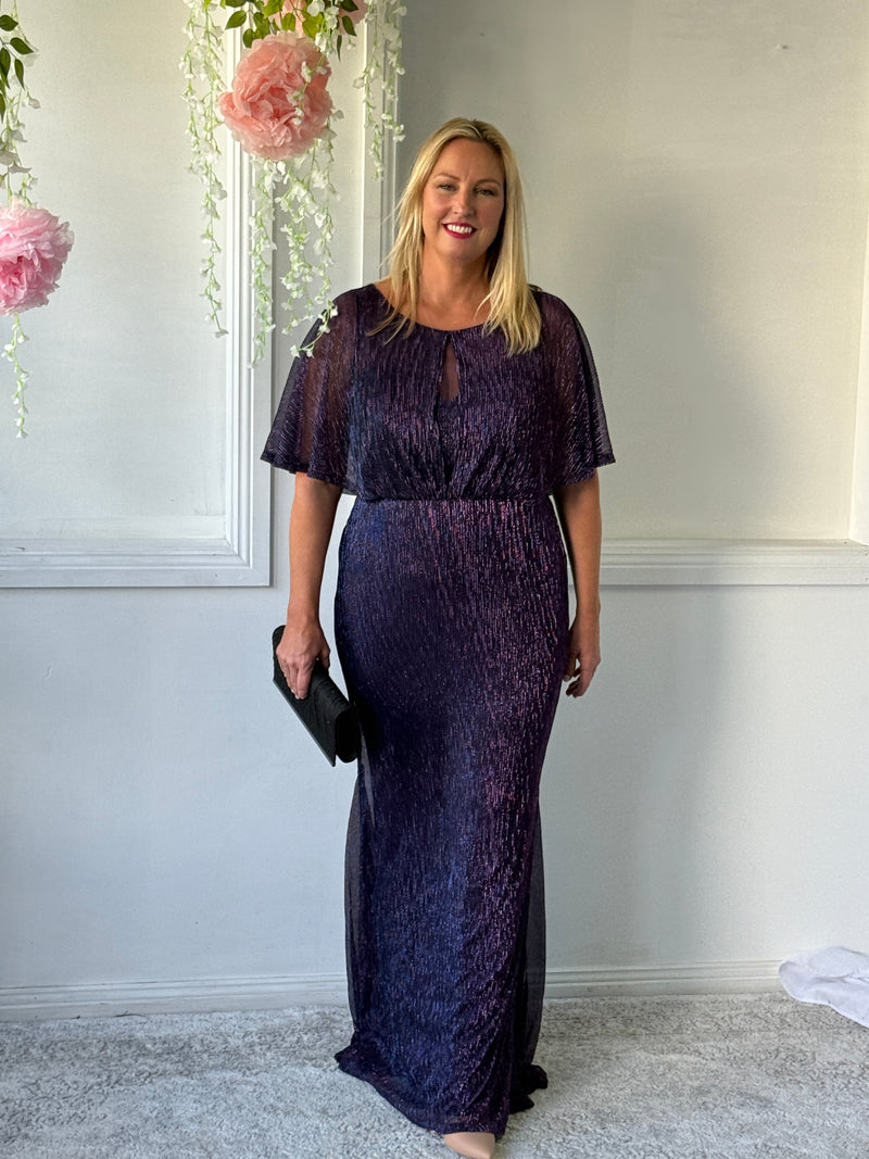 Reagan Purple Shimmer Evening Gown