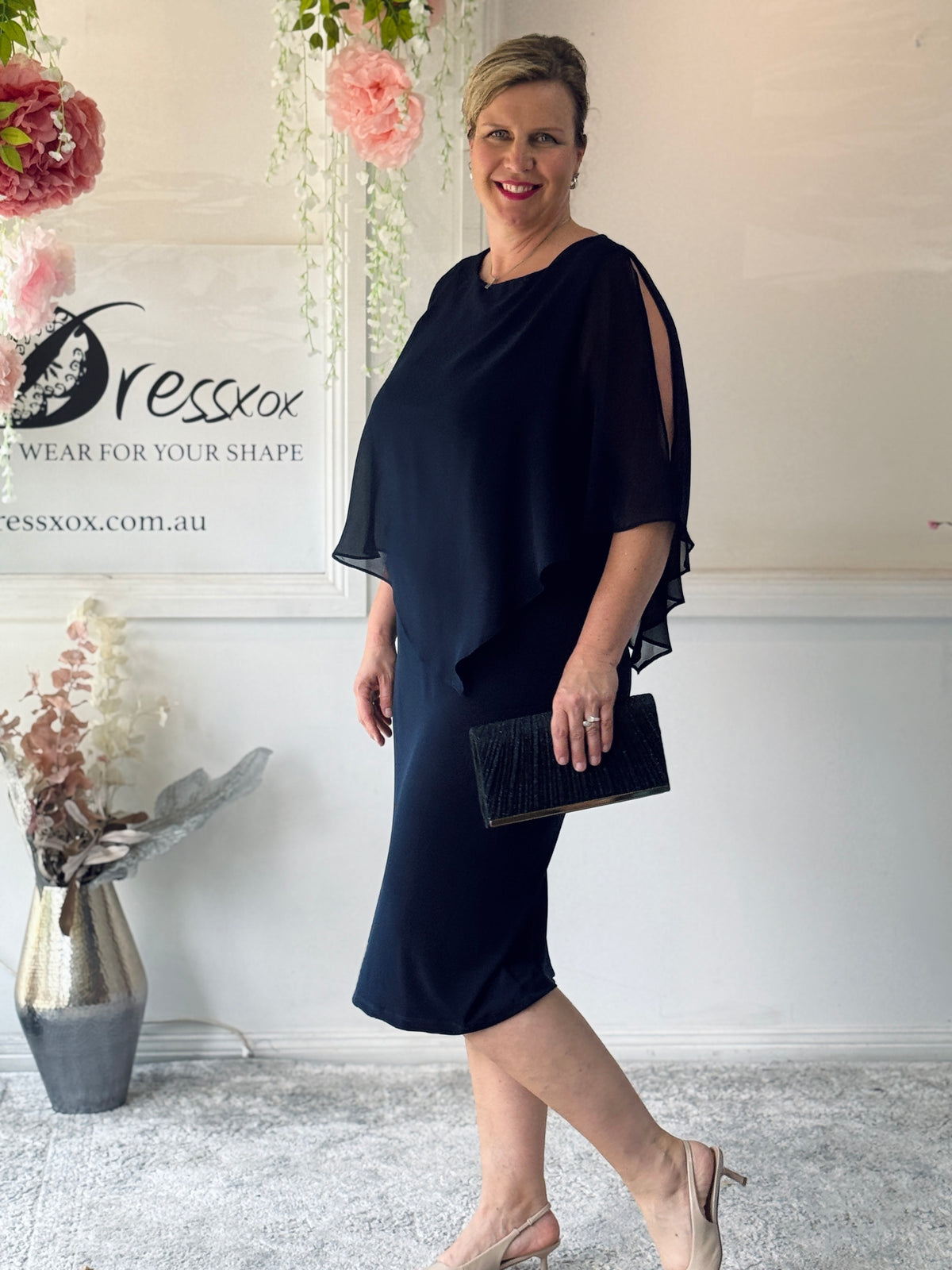 Aisha Navy Evening Dress