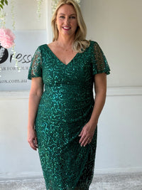 Alana Emerald Sequin Gown