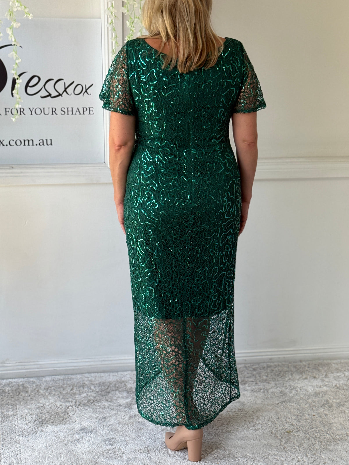Alana Emerald Sequin Gown