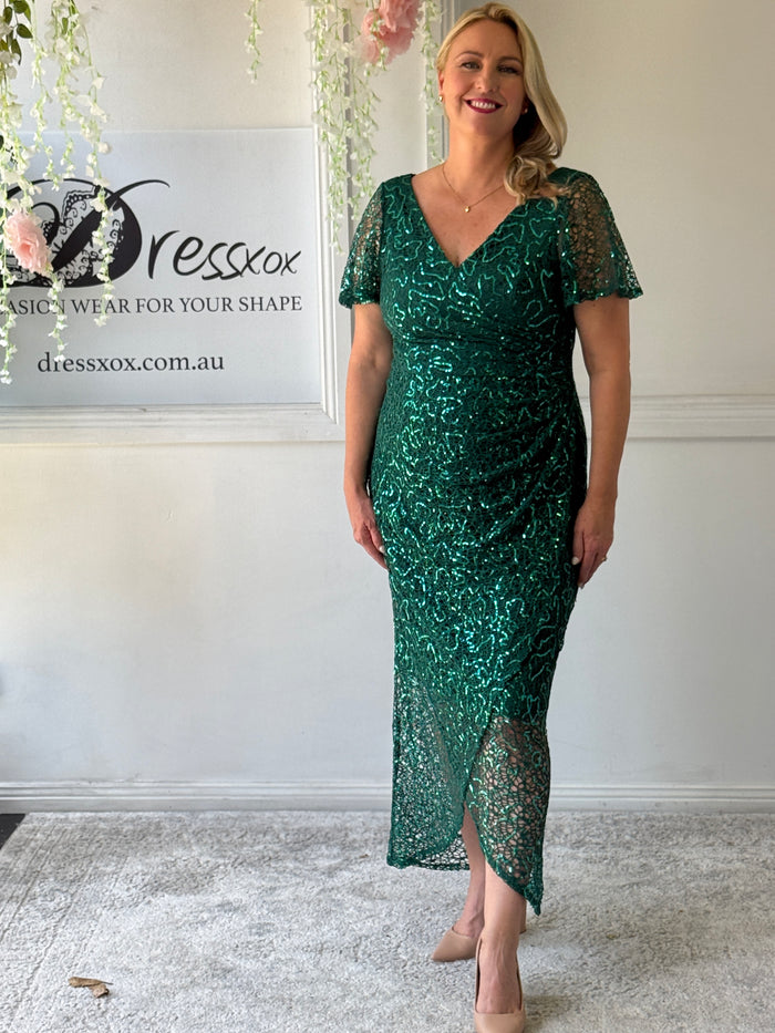 Alana Emerald Sequin Gown