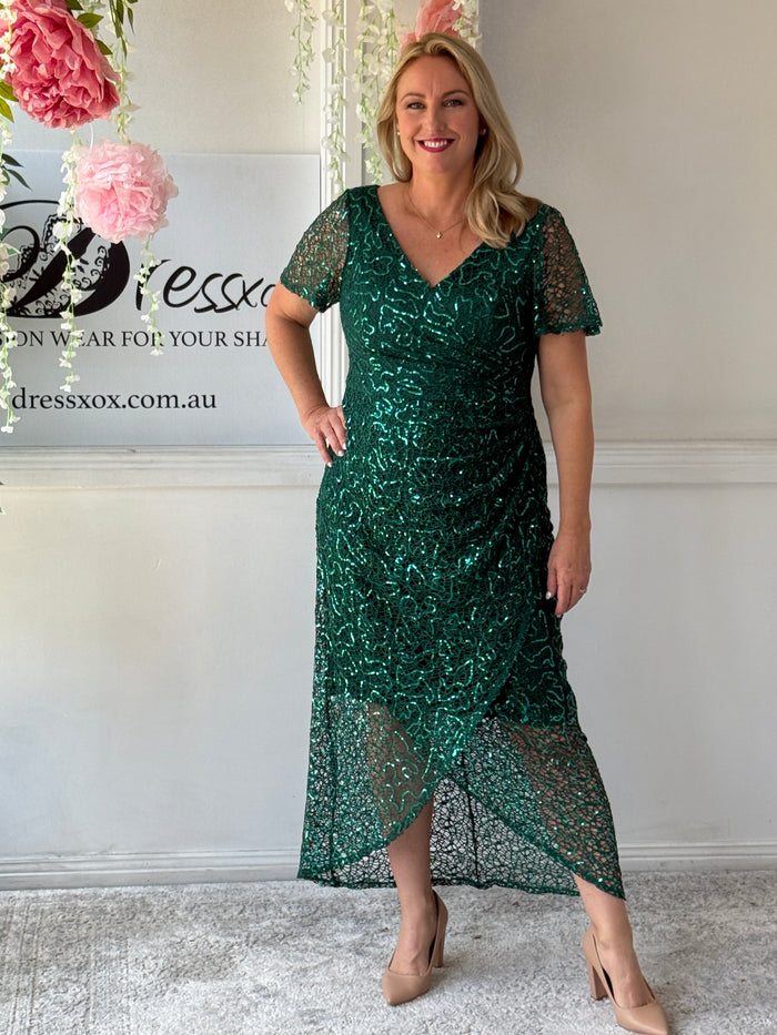 Alana Emerald Sequin Gown