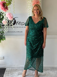 Alana Emerald Sequin Gown