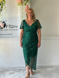 Alana Emerald Sequin Gown
