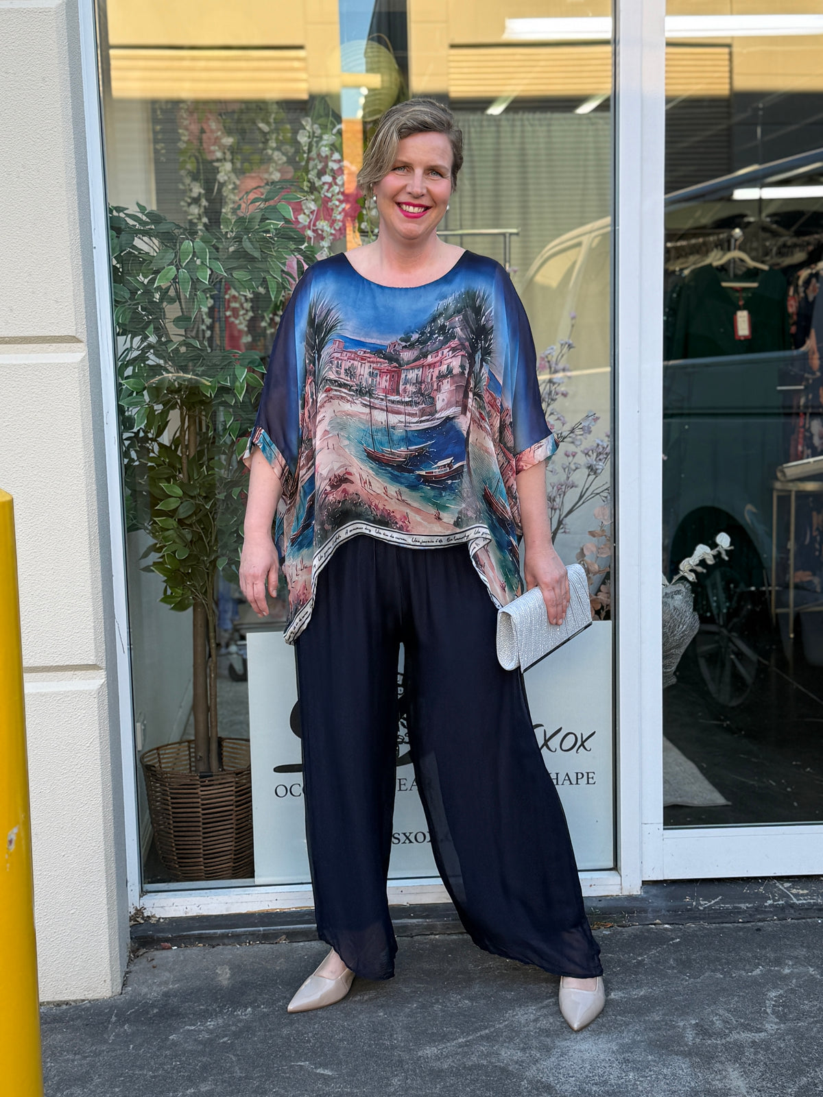 Fort Navy Silk Pants