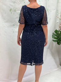 Apollo Navy Sequin Evening Dress