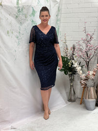 Apollo Navy Sequin Evening Dress