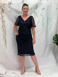 Apollo Navy Sequin Evening Dress