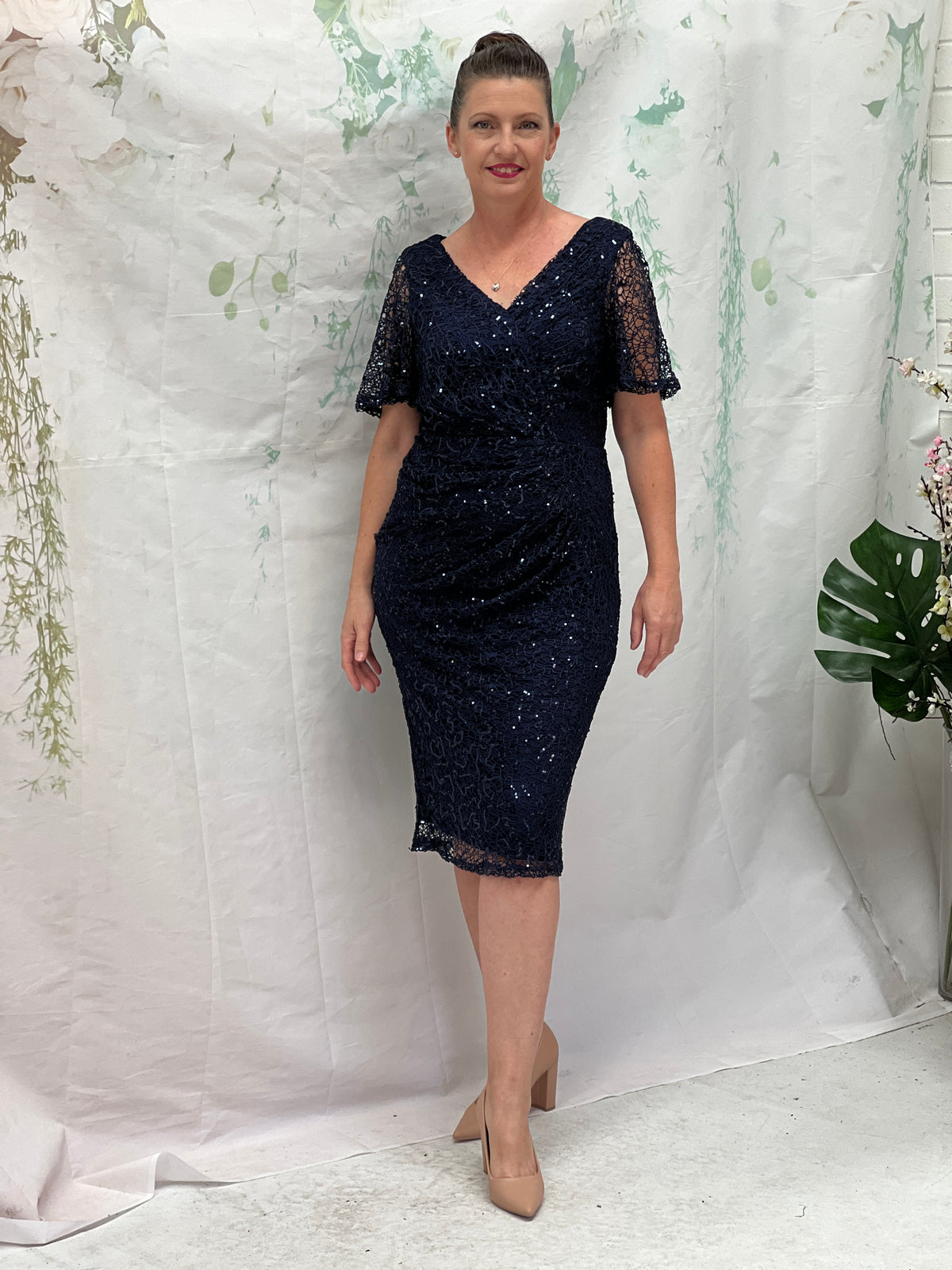 Apollo Navy Sequin Evening Dress