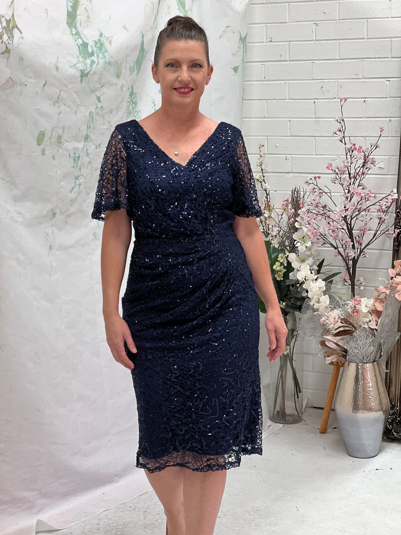 Apollo Navy Sequin Evening Dress