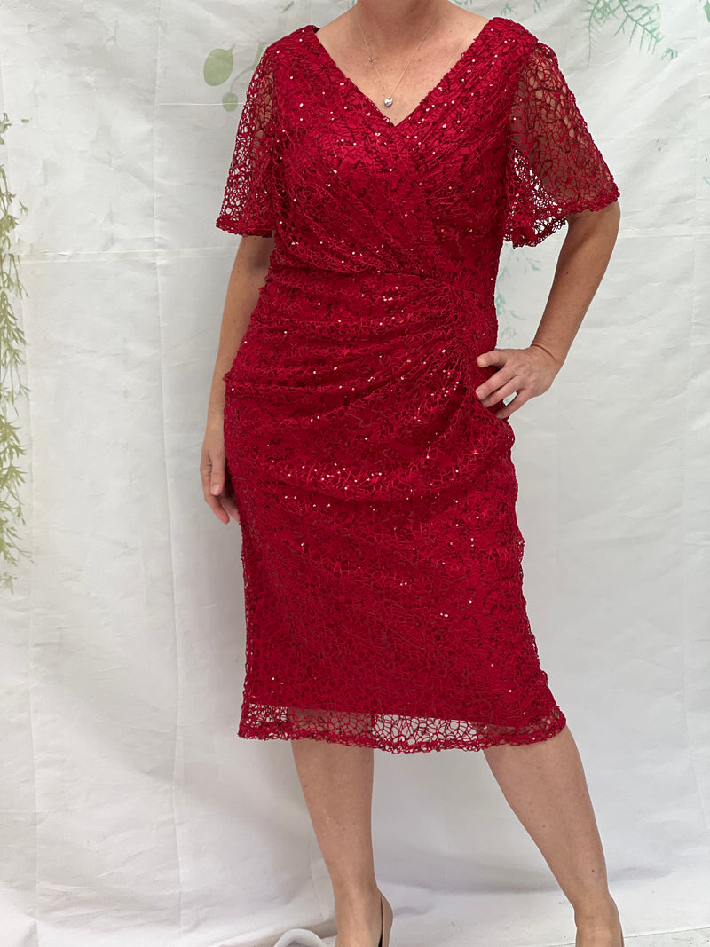 Apollo Red Sequin Evening Dress