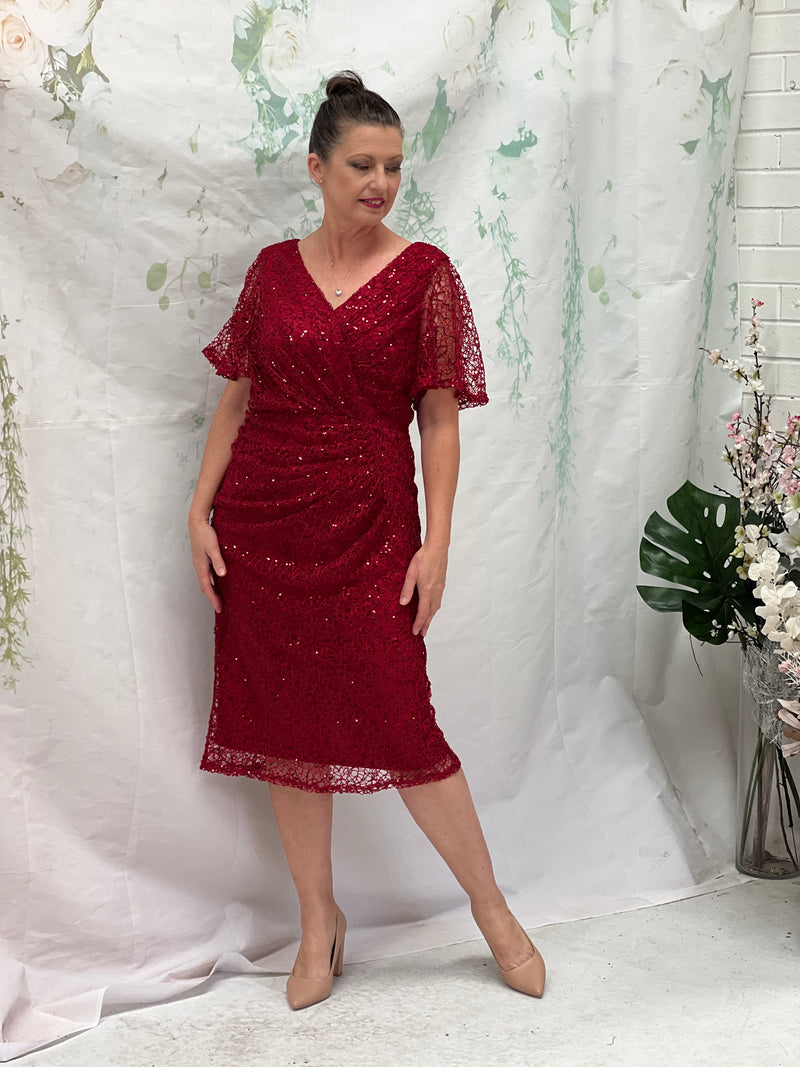 Apollo Red Sequin Evening Dress