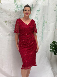 Apollo Red Sequin Evening Dress