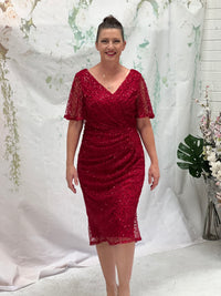 Apollo Red Sequin Evening Dress