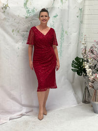 Apollo Red Sequin Evening Dress