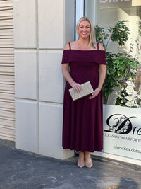 Athena Burgundy Evening Dress