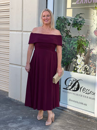 Athena Burgundy Evening Dress