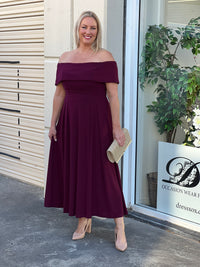 Athena Burgundy Evening Dress