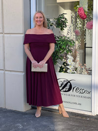Athena Burgundy Evening Dress