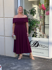 Athena Burgundy Evening Dress
