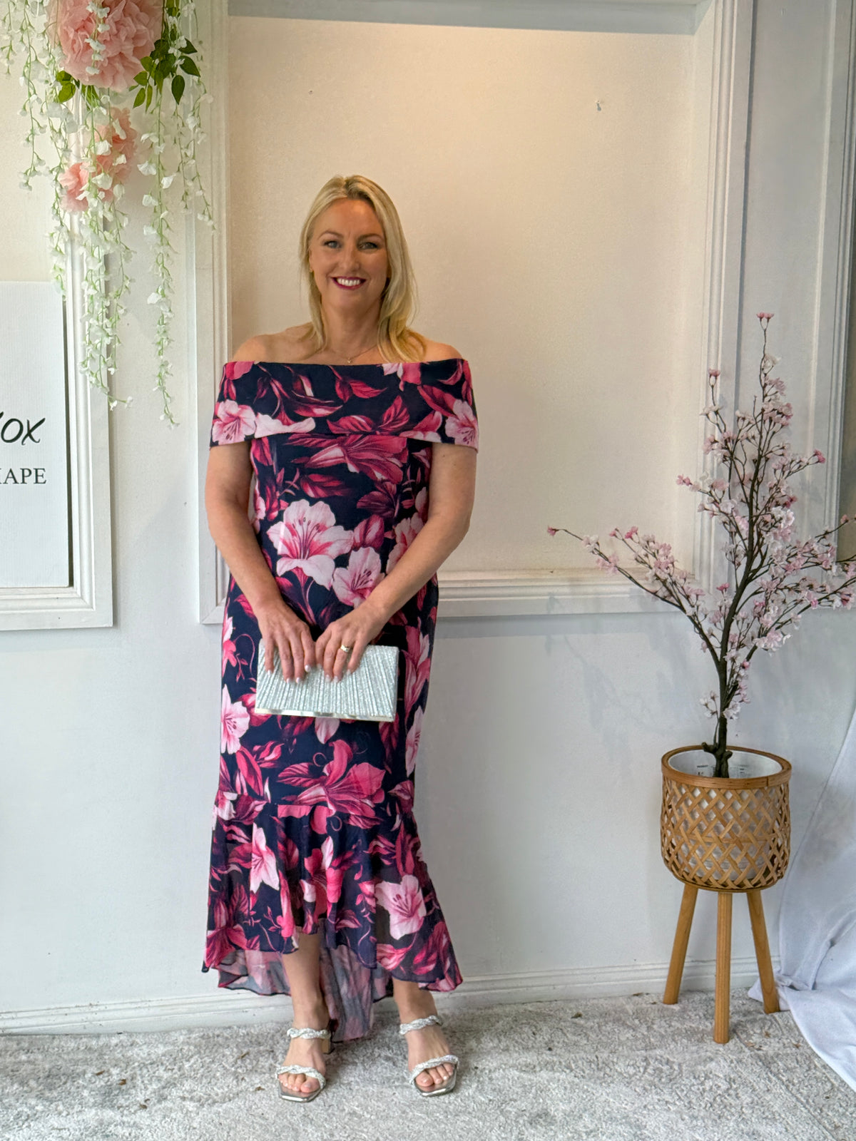 Audrey Hibiscus Evening Gown