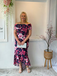 Audrey Hibiscus Evening Gown