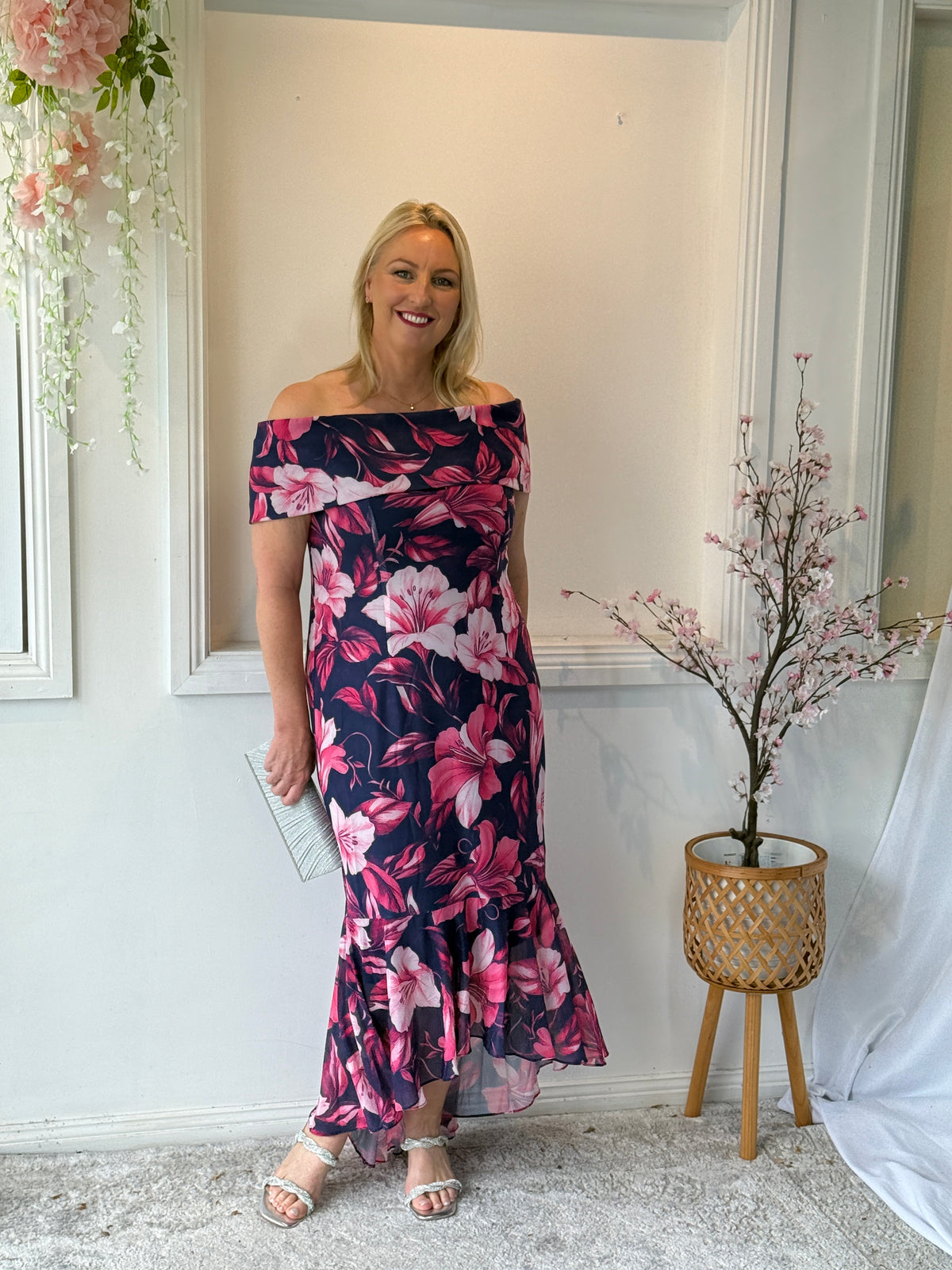 Audrey Hibiscus Evening Gown