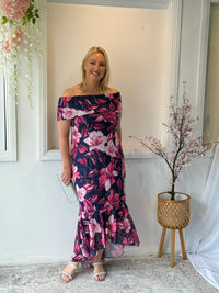 Audrey Hibiscus Evening Gown