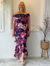Audrey Hibiscus Evening Gown
