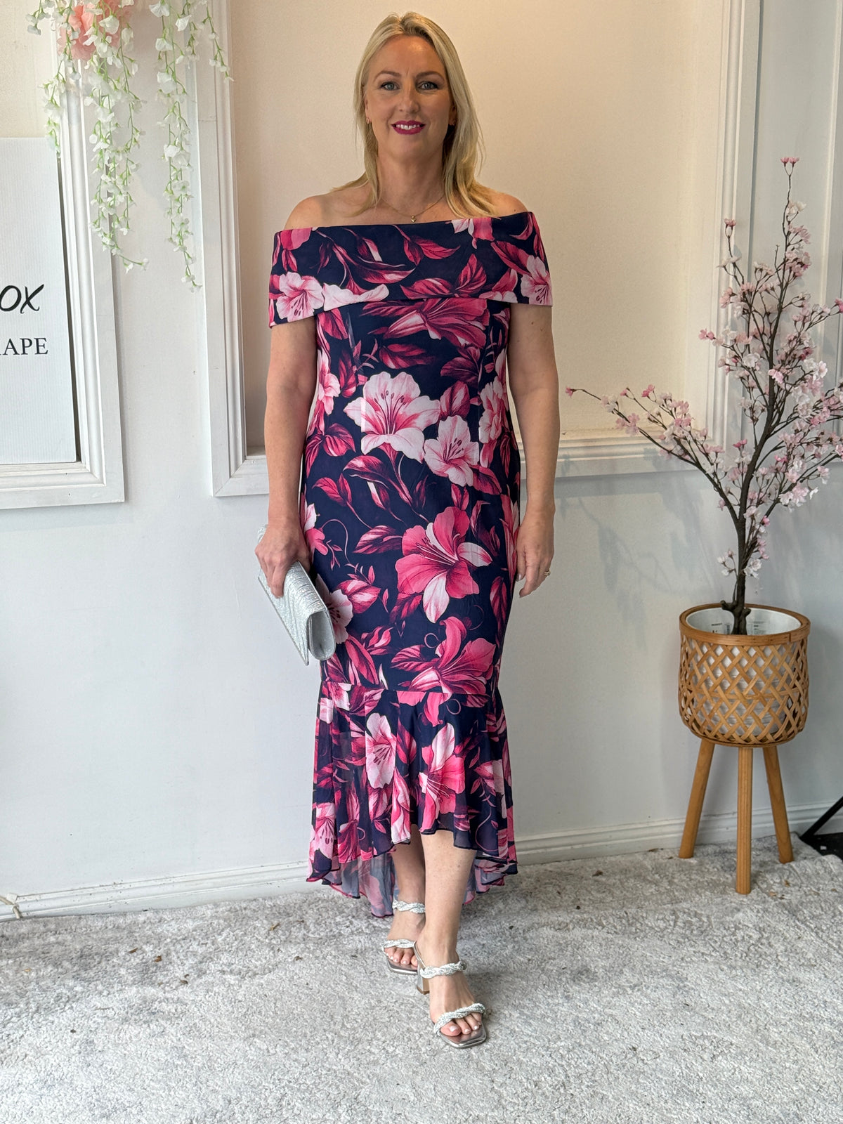 Audrey Hibiscus Evening Gown