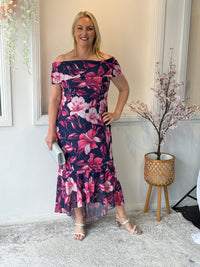 Audrey Hibiscus Evening Gown