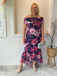 Audrey Hibiscus Evening Gown