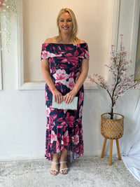 Audrey Hibiscus Evening Gown