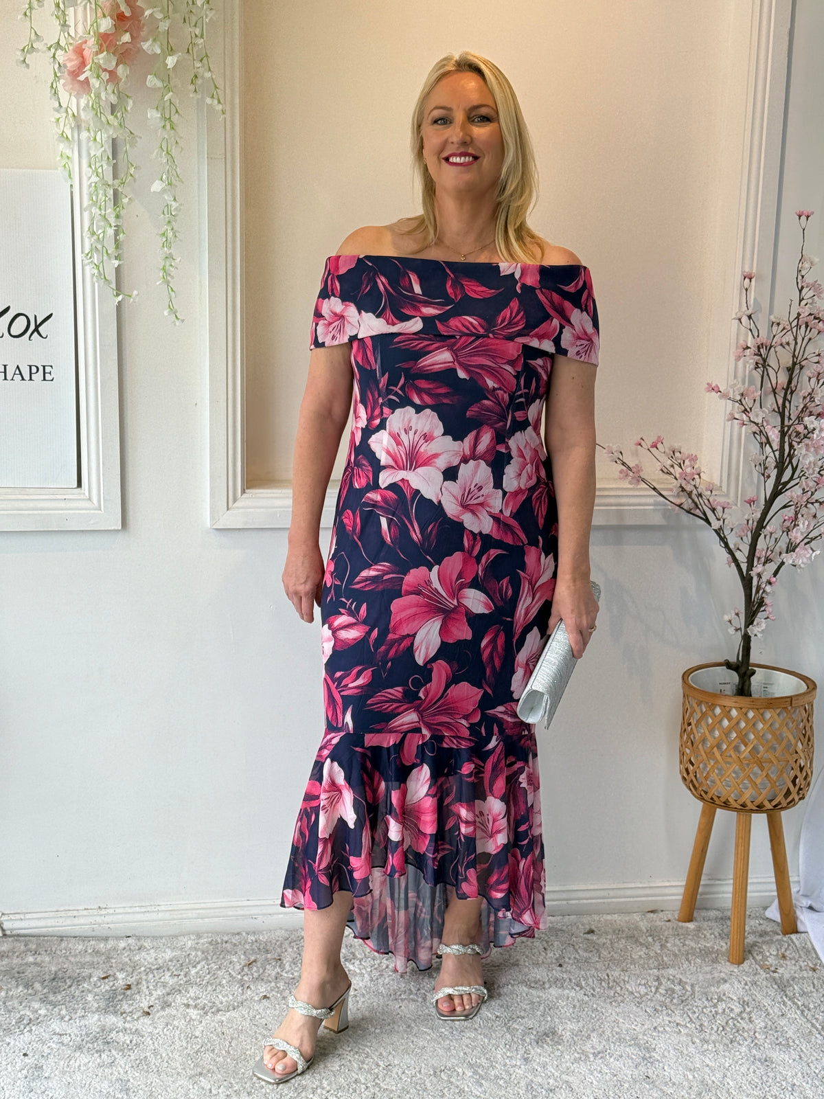 Audrey Hibiscus Evening Gown