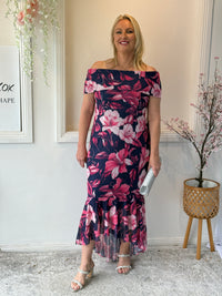 Audrey Hibiscus Evening Gown