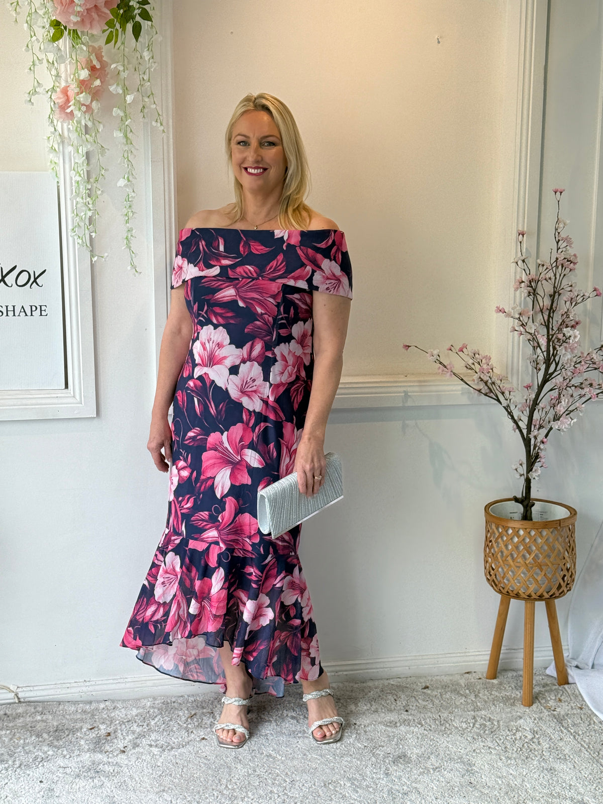 Audrey Hibiscus Evening Gown