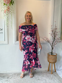 Audrey Hibiscus Evening Gown