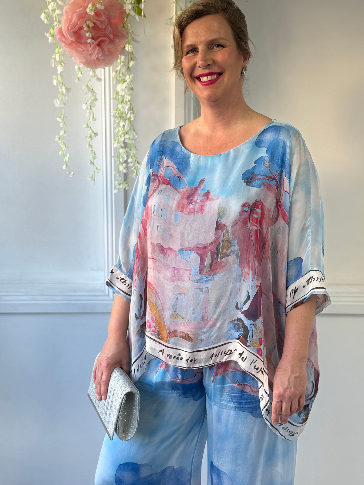 Amelia Sky Blue Silk Top