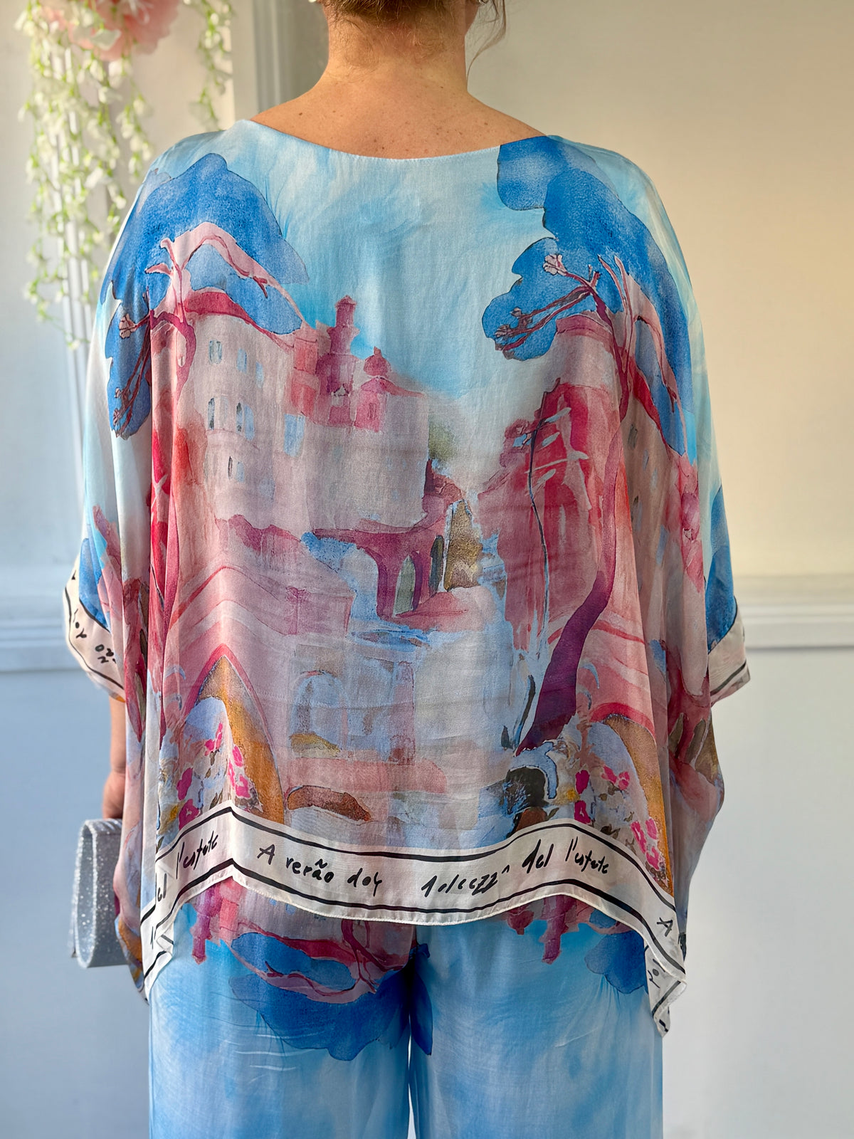 Amelia Sky Blue Silk Top