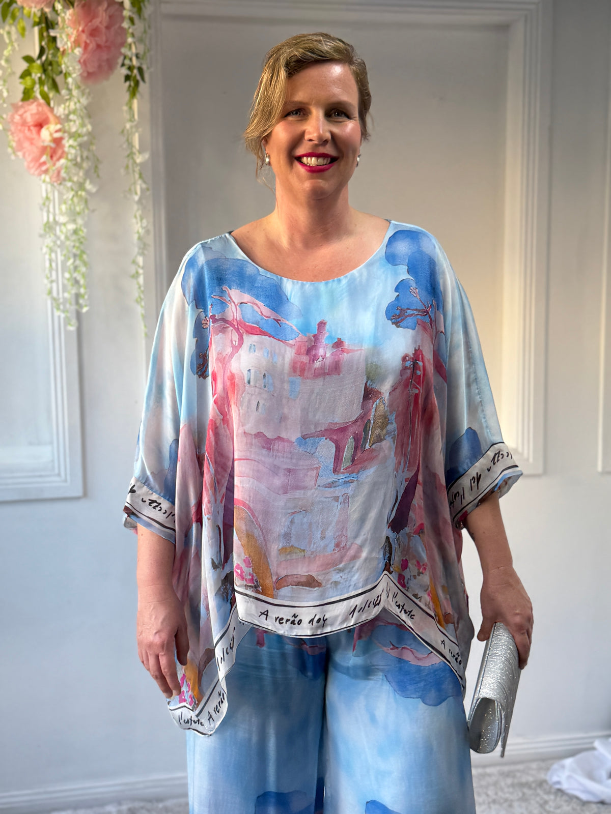 Amelia Sky Blue Silk Top