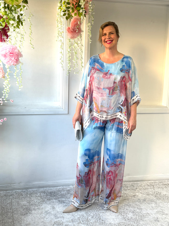 Drayton Abstract Silk Pants