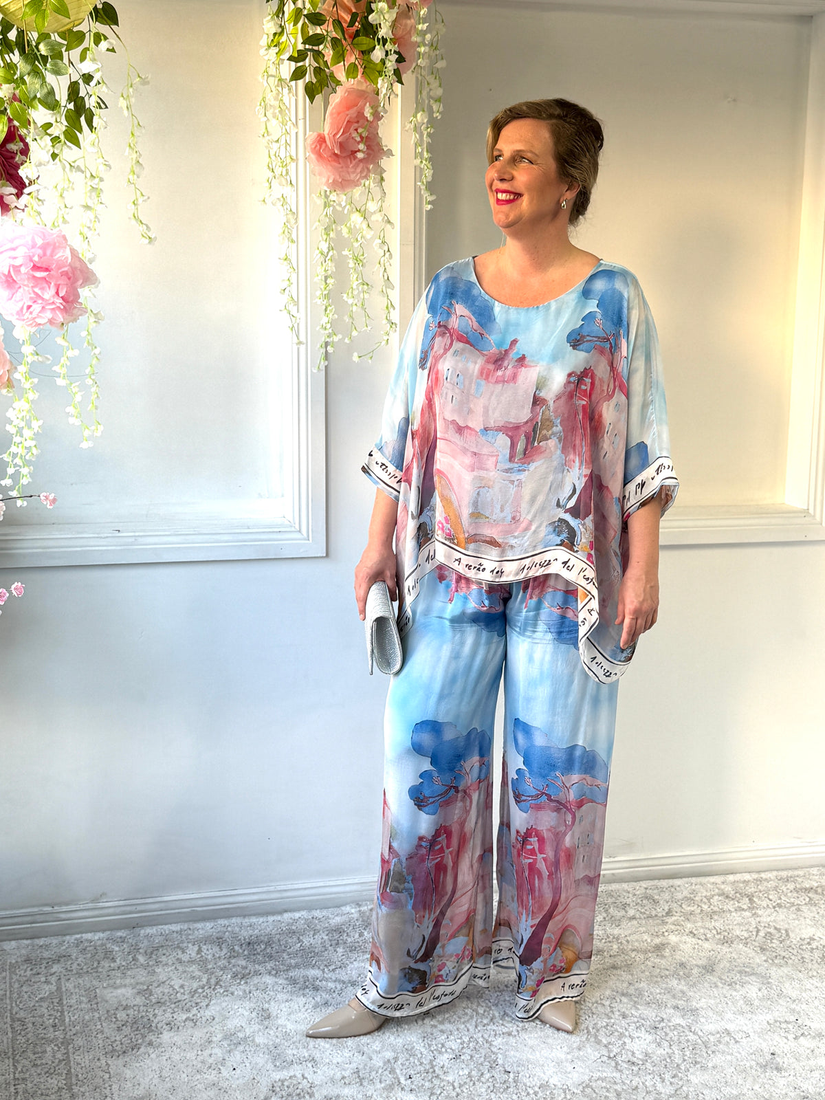Amelia Sky Blue Silk Top