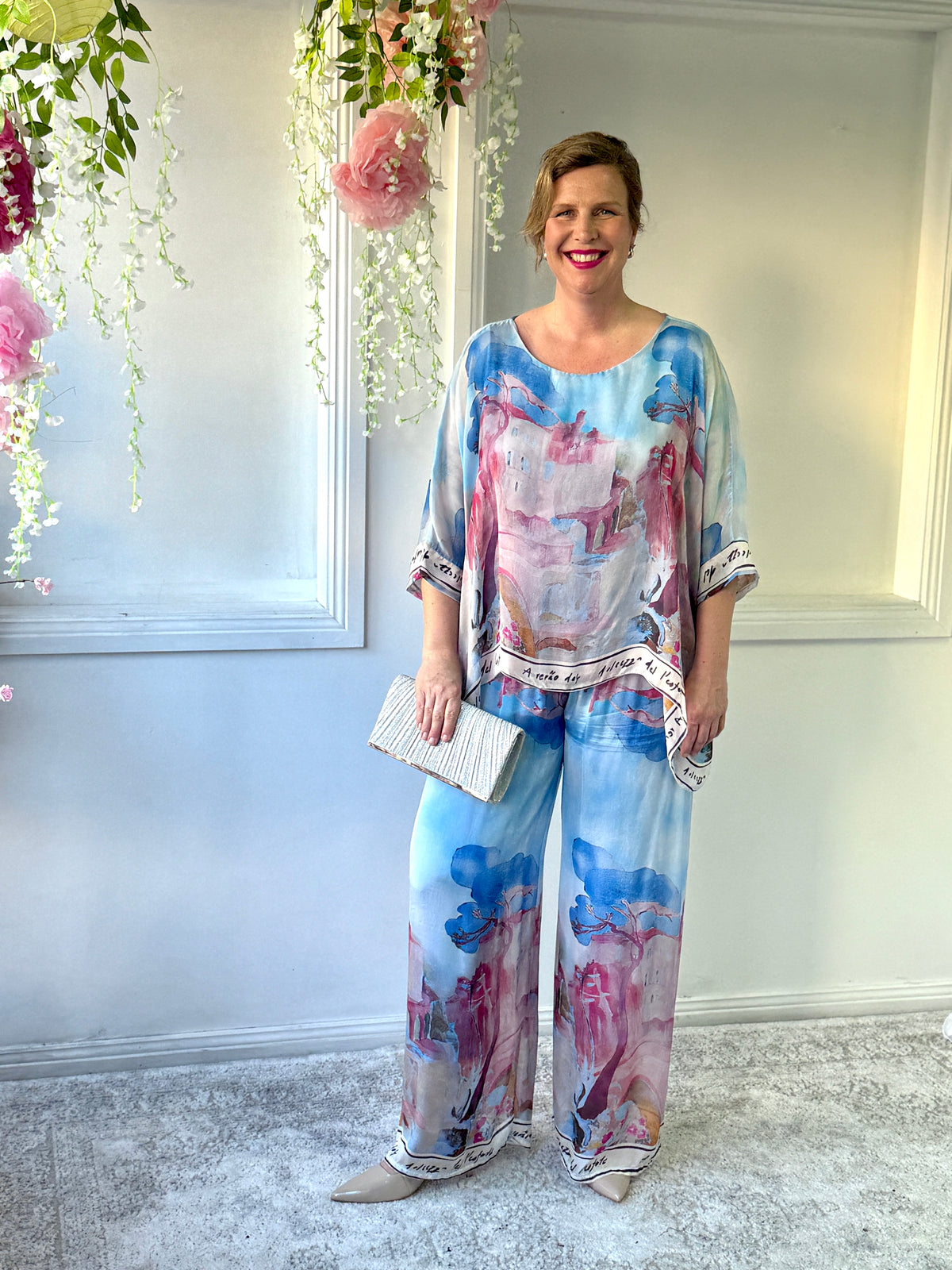 Amelia Sky Blue Silk Top