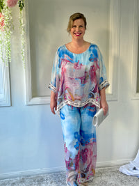 Amelia Sky Blue Silk Top