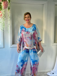 Amelia Sky Blue Silk Top