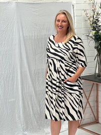 Bailee Zebra Linen Dress